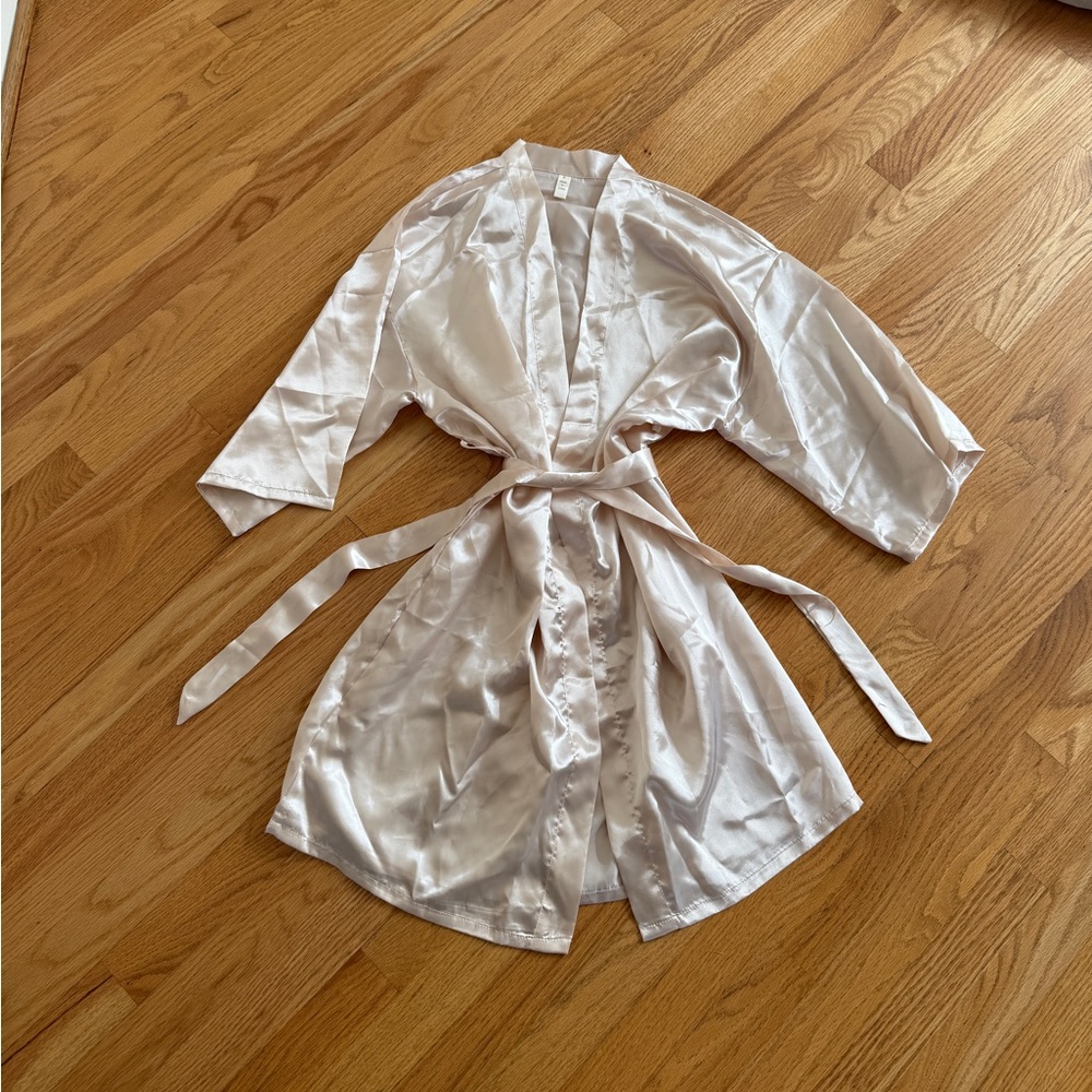 Satin robe light pink